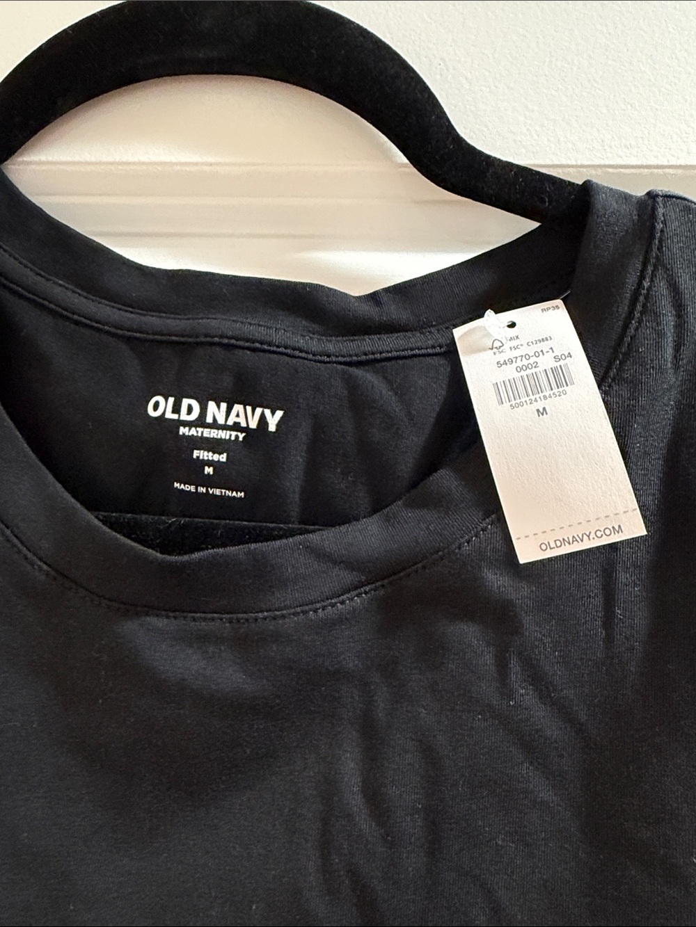 NWT Old Navy Maternity Women's Black Long-Sleeve Crewneck Top - Picture 2 of 4